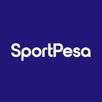 SportPesa logo in white text on a solid dark blue background.